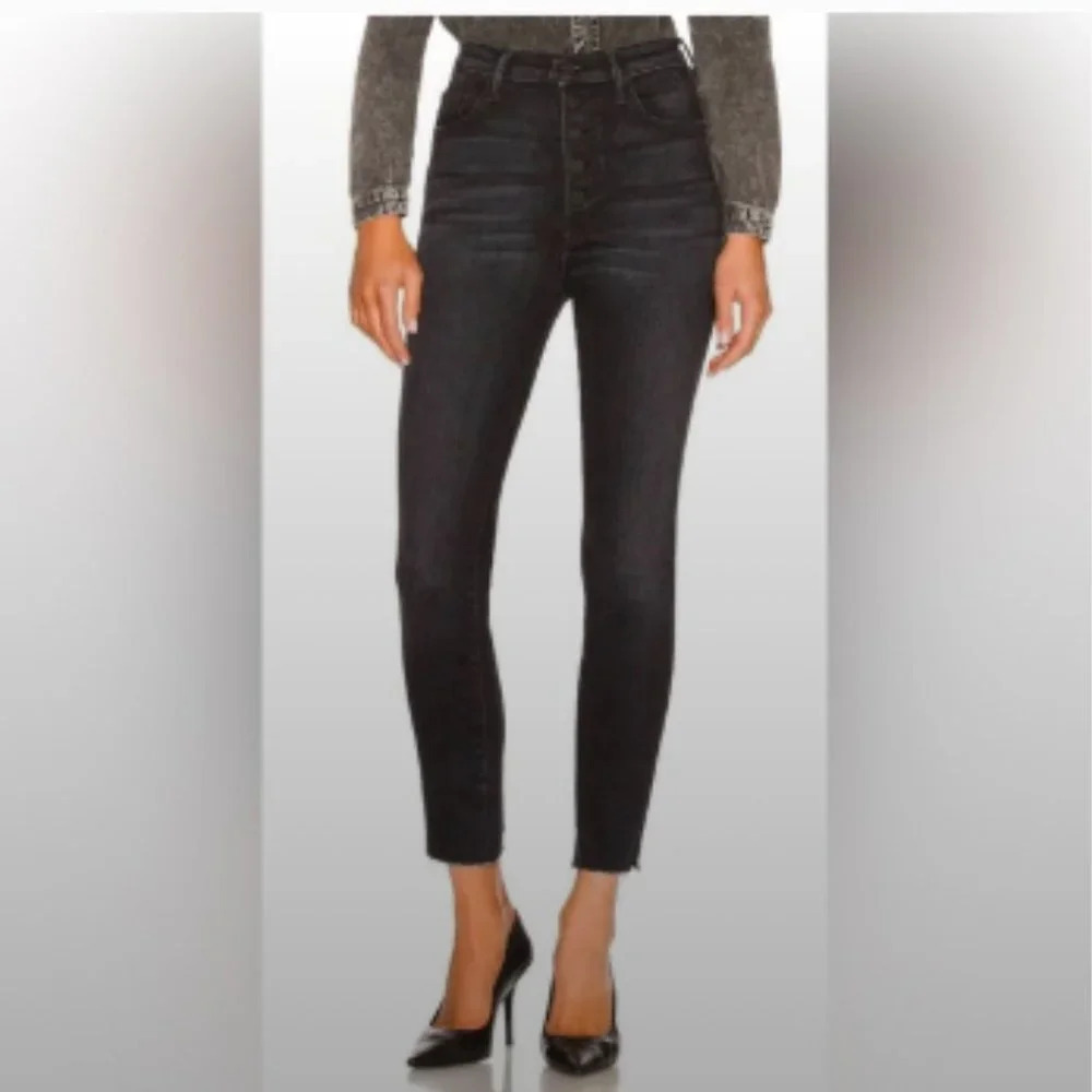 MOTHER The Pixie Swooner Ankle fray Jeans In thunder road size 29